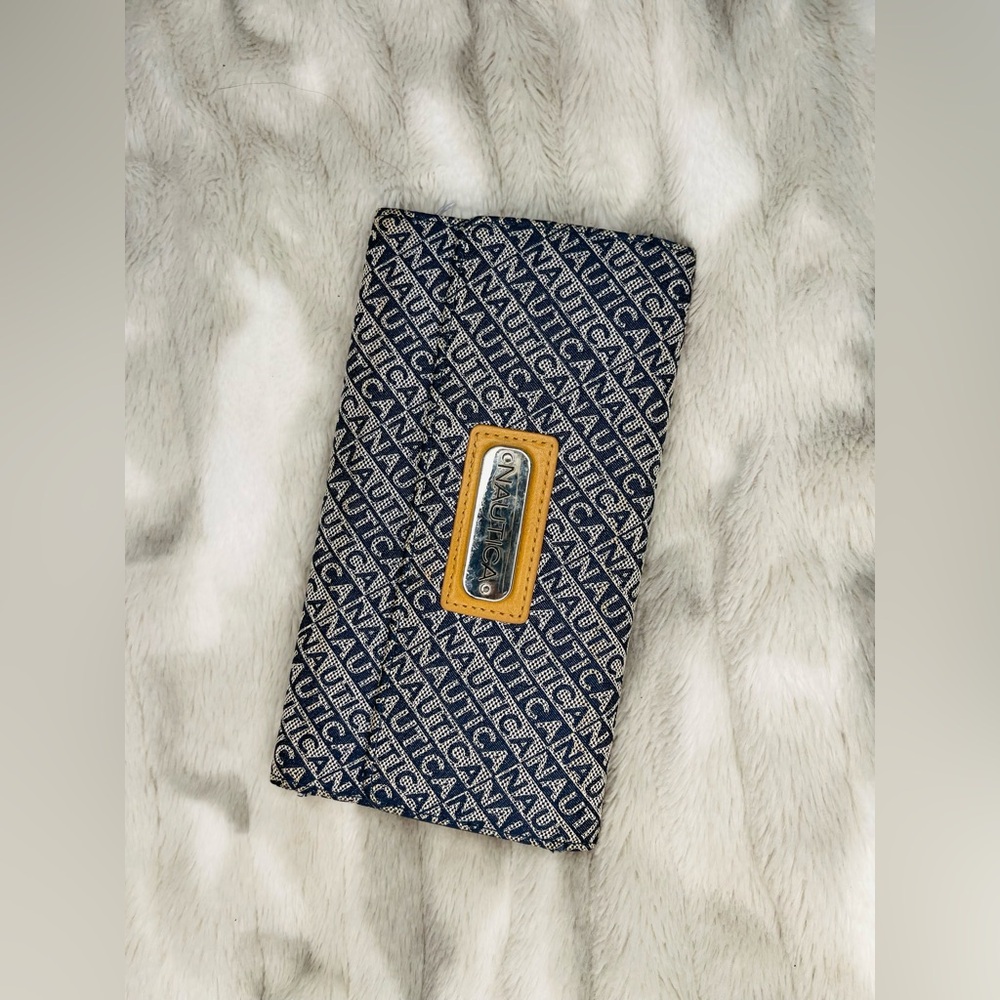 Nautica Navy and White Logo Wallet